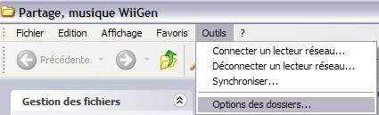 Option des dossiers