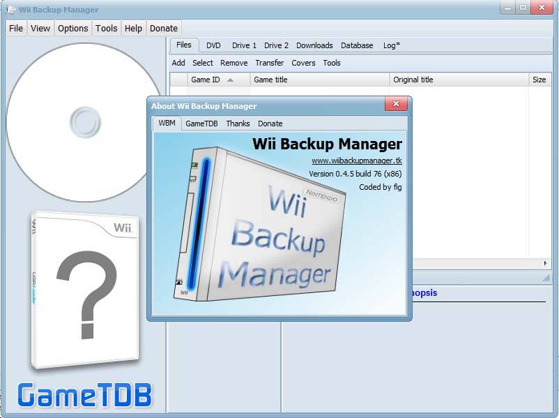 Wii Backup Manager 0.4.5 build 76
